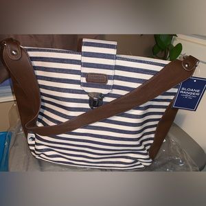 Sloane Ranger Denim Stripe Shoulder Bag, NWT